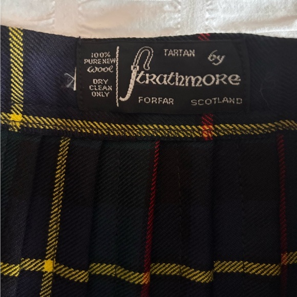 Plaid Strathmore Tartan Skirt 100% Pure Wool - Picture 3 of 7